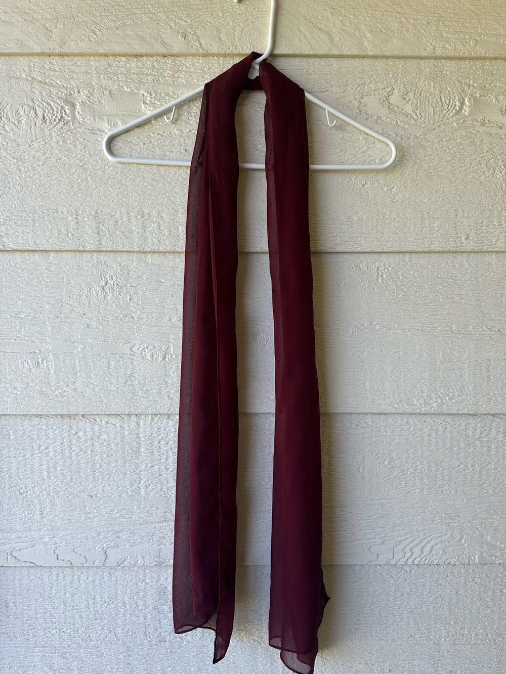 Burgundy sheer skinny scarf